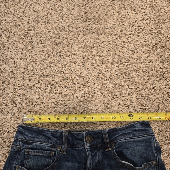 American Eagle Stretch Jean Mid Rise Straight Leg Size 2 Short Button Fly - Picture 13 of 16
